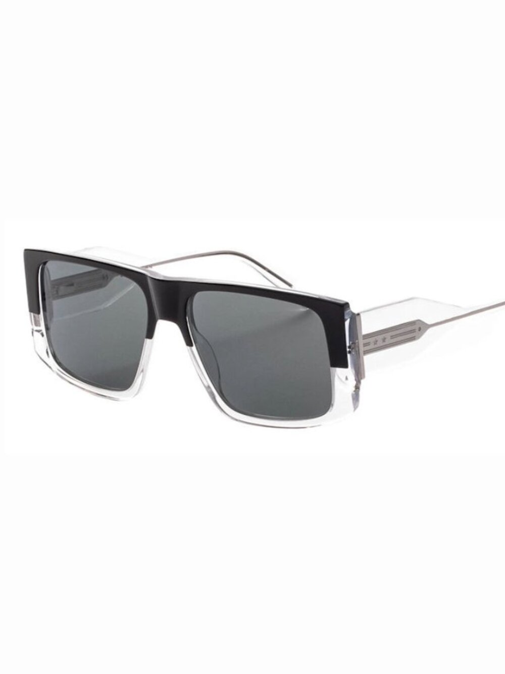 Elton John LUCKY STAR 2 BLKFD Square Black Frame / Smoke Lenses Sunglasses
